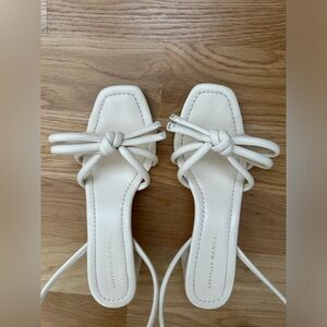 Loeffler Randall Mikel White Mid-Heel Sandal